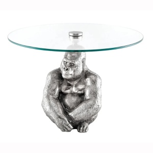 Masuta auxiliara design unicat Kong 60cm, argintiu A-45435 VC