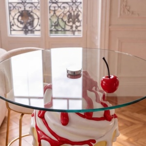 Masuta bistro stil pop art modern SWEET SOCIETY 90cm galben - Img 10