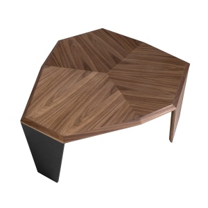 Masuta de cafea asimetrica design modern Walnut and Black - Img 4