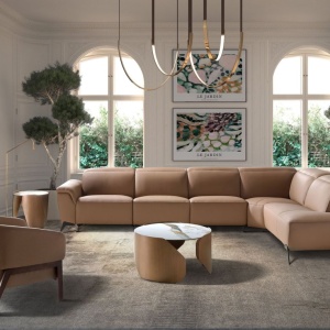 Masuta de cafea design LUX Porcelain Marble 80cm - Img 6