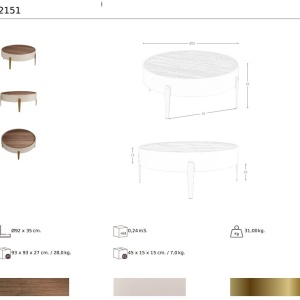 Masuta de cafea design LUX Walnut-Bej - Img 8