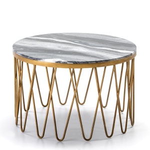 Masuta de cafea din metal si marmura design modern Coral diametru:66cm 69511/00 TN
