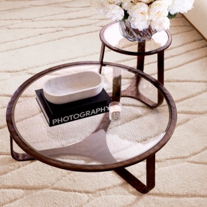 Masuta de cafea LUX din Aluminiu, Sticla, Cambronne 102cm - Img 2