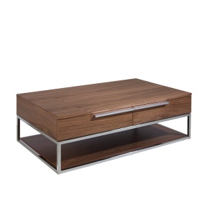 Masuta de cafea moderna design LUX Walnut and Chrome