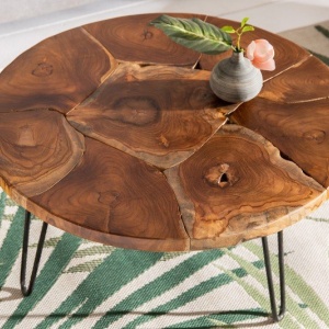 Masuta design industrial Mosaik 70cm Teak - Img 2