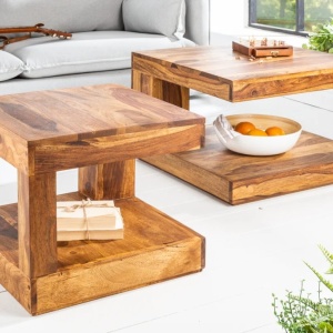 Masuta din lemn GIANT M 60x60cm Sheesham A-36331 VC - Img 3
