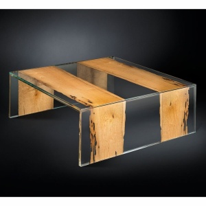 Masuta eleganta, LUX design Glass/Wood VENEZIA 100x100cm 7511779.00