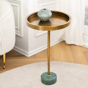 Masuta Laterala, Marmura, Metal, TRAYFUL 60cm - Img 2