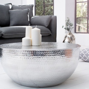 Masuta Living eleganta din metal Optik 70cm argintiu A-37913 VC - Img 4