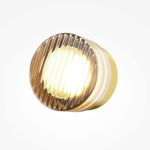 Mini Aplica LED CCT cu striatii diagonale Olo alama - Img 3