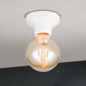 Mini Plafoniera din ceramica alba FROST