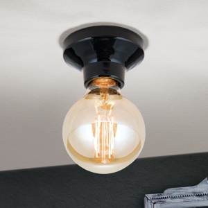 Mini Plafoniera din ceramica neagra FROST - Img 4