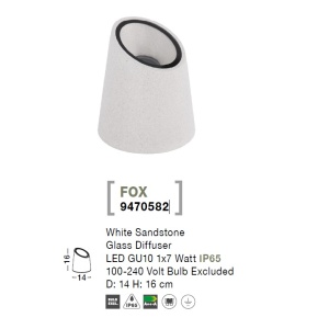 Mini stalp decorativ iluminat exterior IP65 FOX alb 190848 universul-luminii.ro