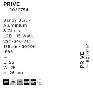 Mini Stalp LED iluminat exterior decorativ, IP65, PRIVE H 26cm 244308 universul-luminii.ro