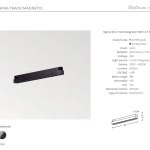 Modul magnetic liniar Smart pentru sina magnetica SIGMA, KIRA 10W CCT auriu - Img 3