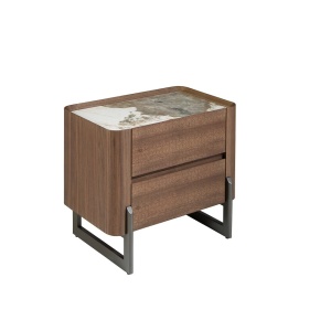 Noptiera 2 sertare deosebita design LUX Walnut-Marble