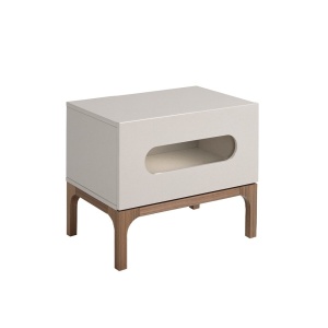 Noptiera design modern cu iluminare interioara Gray and Walnut - Img 6
