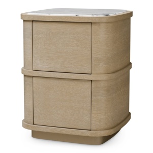 Noptiera/ masuta laterala design LUX Cabana S, furnir stejar albit