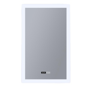 Oglinda baie cu iluminat LED, ceas digital si dezaburire Rectangle, 60x90cm