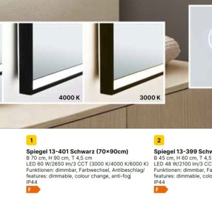 Oglinda baie cu iluminat LED dimabil IP44 FRAME 45-60cm 235798 universul-luminii.ro