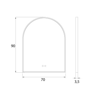 Oglinda baie cu iluminat LED MIRROR Auriu 90x70cm 59338 universul-luminii.ro