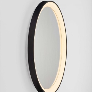 Oglinda cu iluminat LED design circular ONAR negru 238098 universul-luminii.ro
