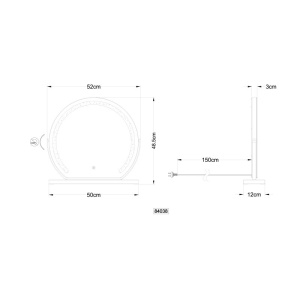 Oglinda de masa cu iluminat LED CCT Rivas 50x50cm 84038 GL - Img 11