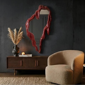 Oglinda de perete decorativa FLUIDUM 150cm rosu - Img 2