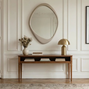 Oglinda de perete decorativa ORGANIC 90cm greige - Img 6