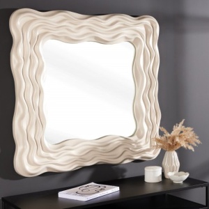 Oglinda decorativa design modern Wave 90cm greige - Img 2