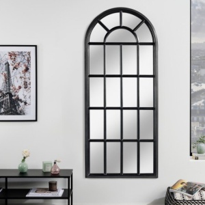 Oglinda design fereastra romantic Shabby Chic Castillo 140cm, negru - Img 3