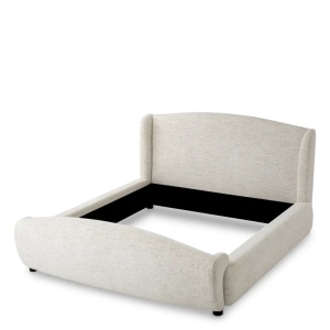 Pat dublu tapitat design elegant LUX Mellory, Seashell off-white - Img 2