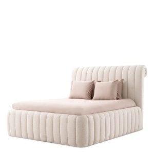 Pat dublu tapitat design elegant LUX Sycamore, Bouclé cream - Img 8
