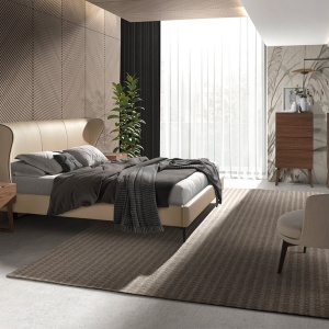 Pat dublu tapitat design LUX Cream 180x200cm - Img 6