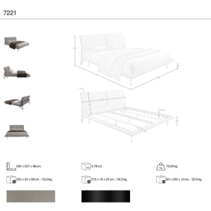 Pat dublu tapitat design LUX Dark grey 180x200cm - Img 10