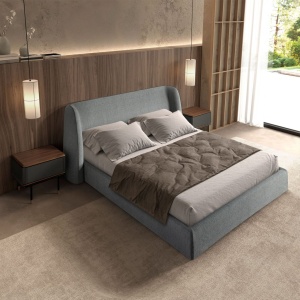 Pat dublu tapitat design LUX Dark grey, 180x200cm - Img 6