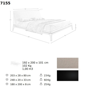 Pat dublu tapitat design LUX Grey 180x200cm - Img 4