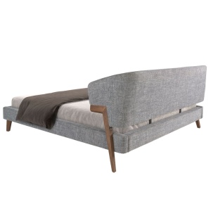 Pat dublu tapitat design LUX Grey-Walnut, 180x200cm - Img 4