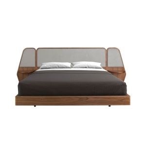 Pat dublu tapitat design LUX Grey-Walnut, 180x200cm - Img 4