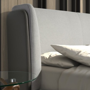 Pat dublu tapitat design LUX Light grey 180x200cm - Img 5