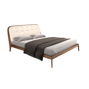 Pat dublu tapitat design LUX Walnut Veneer 180x200cm