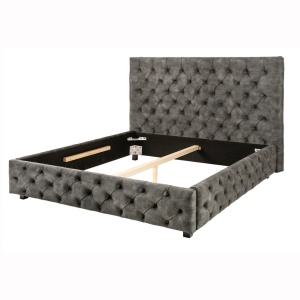 Pat elegant tapitat cu catifea gri olive, Paris 180x200cm A-6541076 VC