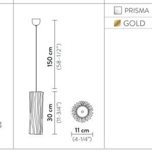Pendul design Art Deco realizat manual Accordeon Vertical Gold 123868 universul-luminii.ro