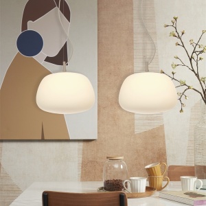 Pendul design decorativ Sapporo L sand/alb 142078 universul-luminii.ro