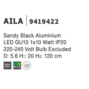 Pendul design modern Aila negru 129758 universul-luminii.ro