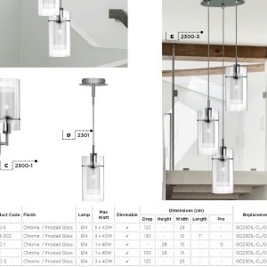 Pendul design modern Duo crom 2301 SRT - Img 3