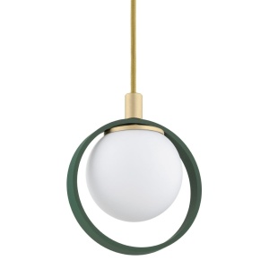 Pendul design modern Saturnia auriu, verde - Img 3