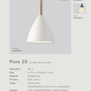 Pendul design nordic Pure 20, alb 43293001 DFTP 190568 universul-luminii.ro