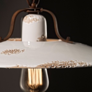 Pendul design retro realizat manual din ceramica COUNTRY, 30cm 216618 universul-luminii.ro