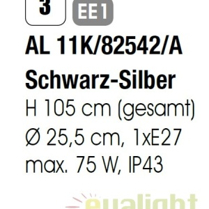 Pendul exterior stil clasic IP43 Hermine AL 11K/82542/A schwarz-silber OR 47448 universul-luminii.ro